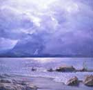 Miles Lake Shore painting by David Rosenthal Antarctic and Alaskan Artist